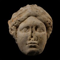 Roman Marble Relief Head of a Goddess