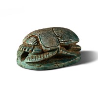 Egyptian Blue Glazed Scarab of Thutmose III