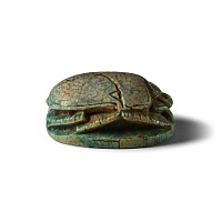 Egyptian Blue Glazed Scarab of Thutmose III
