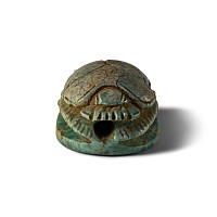 Egyptian Blue Glazed Scarab of Thutmose III