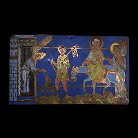 Meussian Type Enamelled Gilt Plaque