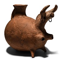 Amlash Horned Terracotta Rhyton