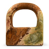Large Bactrian Green Onyx 'Hand-Bag' Weight