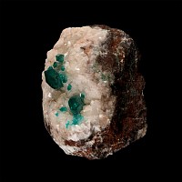 Natural History - Historic 'Tsumeb, South West Africa' Dioptase on Calcite Crystal Specimen