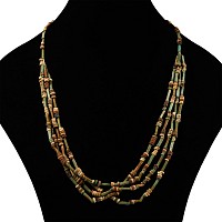 Egyptian Multi-Stranded Mummy Bead Necklace