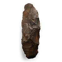 Large Stone Age Knapped Black Stone Axehead
