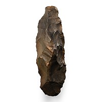 Large Stone Age Knapped Black Stone Axehead