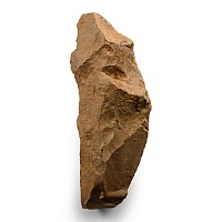 Large Stone Age Knapped Grey Stone Crescent-Shaped Cleaver