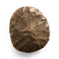 Stone Age Knapped Ovate Grey Flint Handaxe