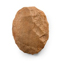 Large Stone Age Knapped Ovate Chert Handaxe