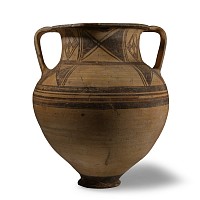 Very Large Cypriot Bichrome Amphora with Double Strap Handles