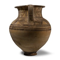 Very Large Cypriot Bichrome Amphora with Double Strap Handles