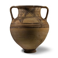 Very Large Cypriot Bichrome Amphora with Double Strap Handles