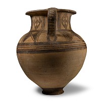 Very Large Cypriot Bichrome Amphora with Double Strap Handles