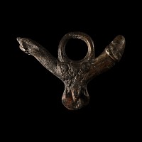 Large Roman Bronze Triple Phallic Pendant
