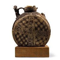 Large Pre-Columbian Chancay Water Container with Monkey Handle