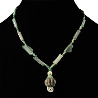 Roman Green Glass Bead Necklace String