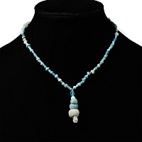 Achaemenid Pale Blue Glass and Other Bead Necklace String