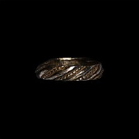 Medieval Silver Gilt Iconographic Ring with Saints