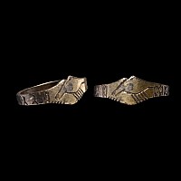 Large Medieval Silver Gilt Fede Ring with Magical Symbols
