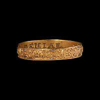 Tudor Period Gold 'DENIAL IS DEATH' Decorated Posy Ring