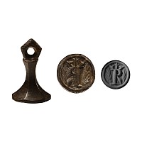Medieval 'Published' Bronze Seal Matrix with Crowned R