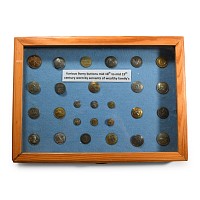 Cased Post Medieval 'Published' Bronze Livery Button Collection