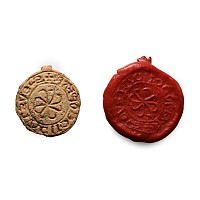 Medieval Lead Seal Matrix for Eustace of Of'far