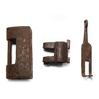 Medieval 'Published' Iron Barrel Lock and Key Group