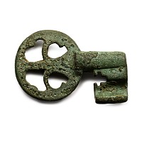 Anglo-Scandinavian Viking Bronze Key with Openwork Handle