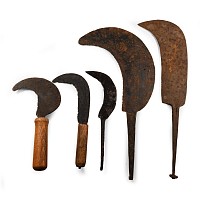 Post Medieval Iron Bill Hook and Tool Collection