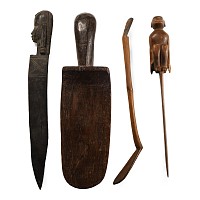 African Wooden Knife and Spatula Group