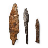 Saxon to Medieval Iron Knife, Bolt, and Arrowhead Group