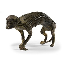African Bronze Statue of a Lemur