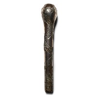 Western Asiatic Silver Staff Terminal with Interlaced Dragons