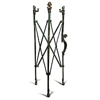 Roman Bronze Folding Tripod Table with Busts of Bacchus and Panther
