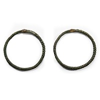 Western Asiatic Bronze Twisted and Rivetted Bracelet Pair
