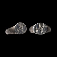 Western Asiatic Silver Signet Ring with Gryphon