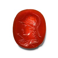 Large Carnelian Intaglio with Bust of Minerva