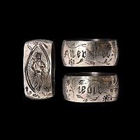 Georgian Iconographic 'Love and Enjoy' Silver Posy Ring