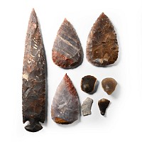 Stone Age Flint Tools and Reproduction North American Spearhead Group