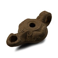 Hellenistic Terracotta Oil Lamp with Cornucopiae