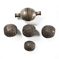 Tribal Silver-Coloured Metal Large Bead Group
