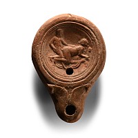 Roman Terracotta Oil Lamp with Erotic Scene