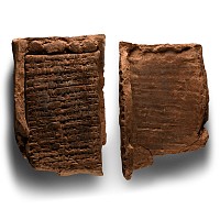 Old Babylonian Cuneiform Tablet in Envelope for a Gift of Ten Fields Adjacent to Ishtar-Damqat Including the Names of Seven Witnesses