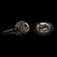 Roman Bronze Ring with Dolphin