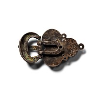 Merovingian Silver Buckle with Garnet Cabochons