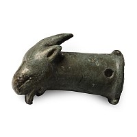 Roman Bronze Ram's Head Terminal