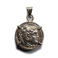 Silver Alexander the Great Tetradrachm Coin Pendant