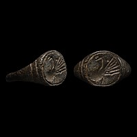 Roman Bronze Ring with Swan